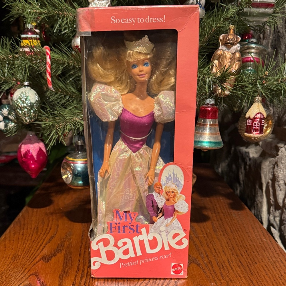 Vintage 1989 My First Barbie -Prettiest Princess Ever! EZ dress ,original box !